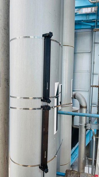 AquaTrans AT600 transducers mounted on a DN600 HDPE pipe
